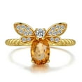 thumbnail image 1 of Ajustable Anillo de Cristal Amarillo Apertura Anillos Naturales, 1 of 7