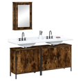 thumbnail image 1 of vidaXL 3 Piece Bathroom Furniture Set Smoked Oak Engineered Wood, 1 of 1