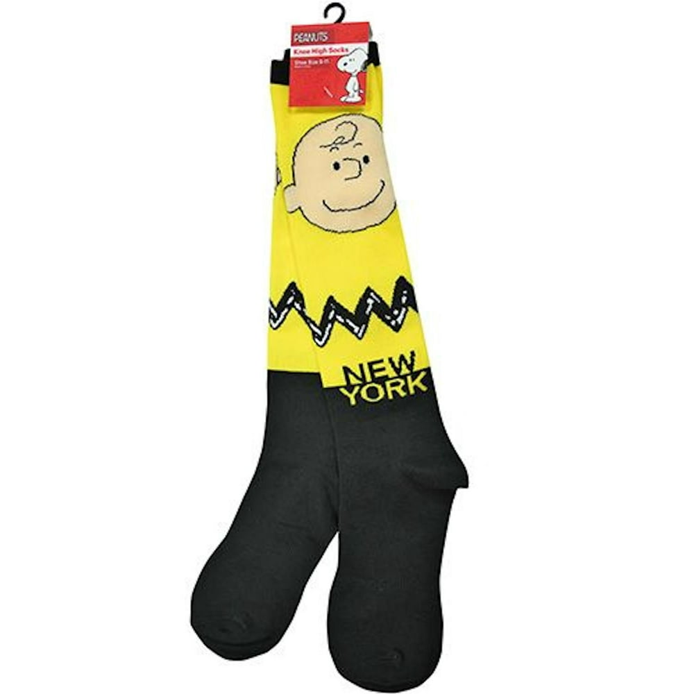 Peanuts Charlie Brown Snoopy New York Knee Socks Yellow Charlie Brown