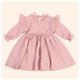 thumbnail image 2 of Odeerbi Niñas Ruffle Manga Larga Vestido de Algodón Primavera Verano Princesa Vestidos Color Sólido Cuello Redondo Dulce A-Line Vestido, 2 of 4