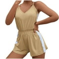 thumbnail image 2 of Summer savings SEMPAI Women Fashion Sexy Summer Casual Solid Color Sling V-Neck Bodysuit Jumpsuit Up to 65% off, 2 of 7