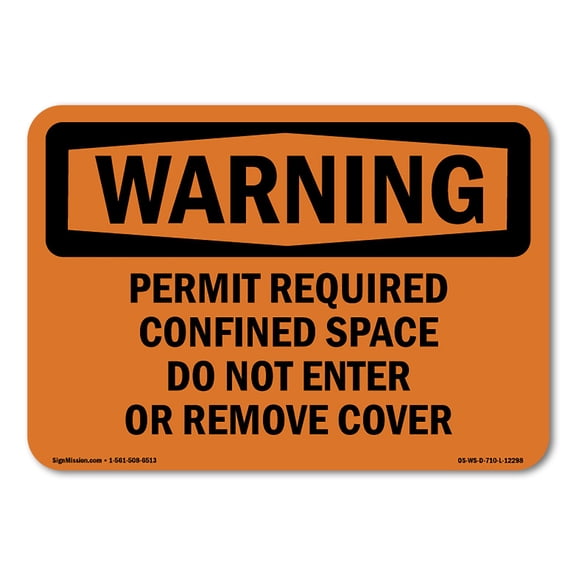 OSHA WARNING Sign - Permit Required Confined Space Do Not Enter | Plastic Sign | Protect Your Business, Work Site, Warehouse & Shop Area | Made in the USA