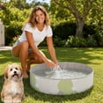 thumbnail image 3 of LOWLHOME Foldable Play Ball Pool For Pet, Hard Plastic Kiddie Pool for Dogs, Portable Pool for Backyard Summer, Indoor Outdoor Playpen, Easy to Assemble and Storage, No Ball Included(Green), 3 of 7