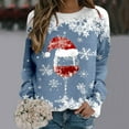 thumbnail image 2 of Gibobby Sudadera de Navidad para mujer Suéteres casuales de Navidad para mujeres adolescentes y niñas de manga larga con cuello redondo sudadera de Navidad(Azul,XG), 2 of 4