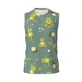thumbnail image 6 of Lsque Cute Yoga Frogs Print Men's Cotton Blend Sleeveless Muscle Shirts (S-3XL)- Moisture Wicking, Odor Protection, UPF 30+,Small, 6 of 8