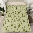 thumbnail image 2 of Feelyou Kids Christmas Twin Sheet Sets, Cartoon Xmas Tree Twin Fitted Sheet, Glitter Stars Print Flat Sheet, Lightweight Room Decor,3-Piece, 2 of 7