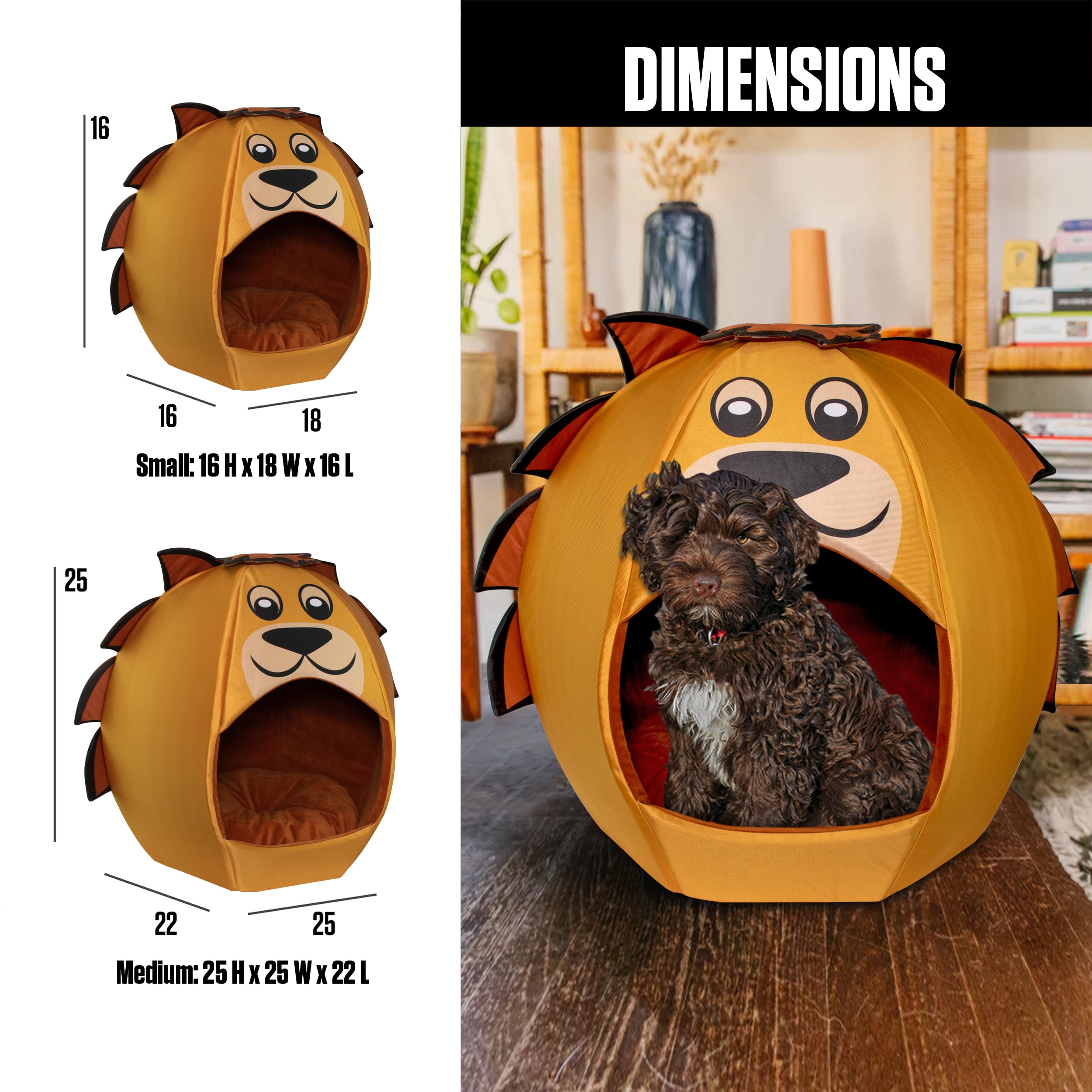 Maccabi Art Lion- Igloo Pet Bed for Dogs, Cats - Medium