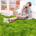thumbnail image 4 of Kentaly Shaggy Area Rugs for Living Room, 6x9ft Fluffy Area Rug for Bedroom, Indoor Floor Rug for Kids Girls Boys Home Decor Aesthetic, Upgrade Anti-Skid Durable Carpet(Green), 4 of 8