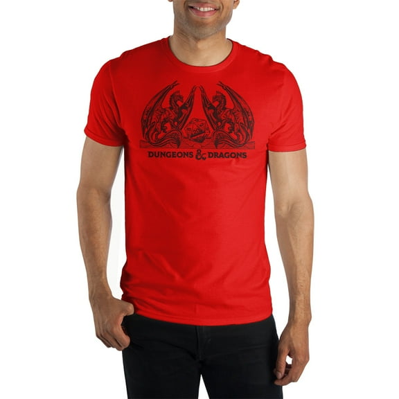 Mens Dungeons & Dragons Game Red Short Sleeve Shirt-M