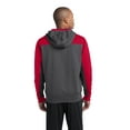 thumbnail image 2 of Sport-Tek Tech Fleece Colorblock 1/4 Zip Hooded Sweatshirt-XS (Graphite Heather/ True Red), 2 of 6