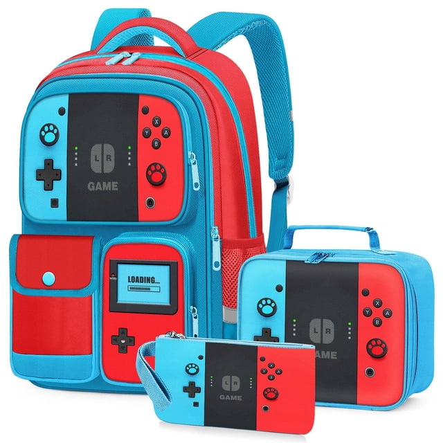 Set de mochila JIRAIKEI para gamer, bolsa de comida, 43 cm, estuche para lápices