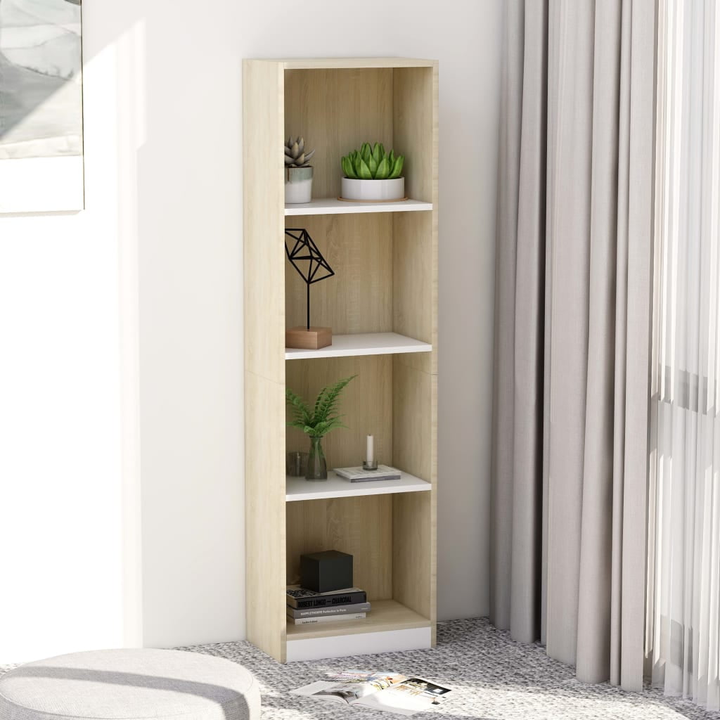 Lowestbest 4 Tier Floor Cabinet, Open Book Cabinet Side Corner Storage Cabinet, Wood White Lowestbest 4 Tier Floor Cabinet, Open Book Cabinet Side Corner Storage Cabinet, Wood White