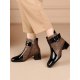 thumbnail image 1 of Women's Color Block Square Toe Fashion Ankle Boots With Belt Buckle, Thick Heel/medium Heel And Side Zipper, 1 of 5
