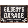 thumbnail image 1 of GILBERT'S Garage Black Grunge Sign 8 x 12 High Gloss Metal 208120005405, 1 of 1