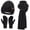 Black-1, variant on FZ FANTASTIC ZONE Womens Winter Beanie Hats Scarf Neck Warmer Touchscreen Gloves Set Warm Fleece Lined Chenille Knit Skull Caps Navyblue