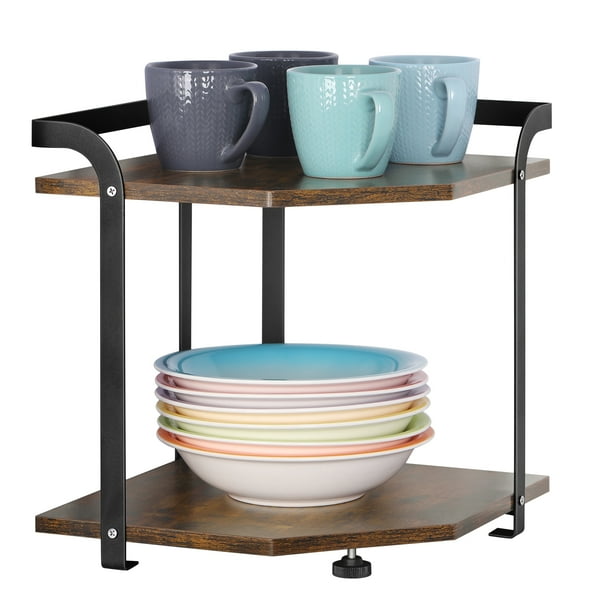 Corner Shelf 2 Tier Kitchen Countertop Corner Shelf, Spice Rack