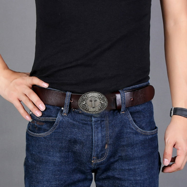 lanema Carved Belt Buckle for Waist Belt Replacement Cowboy