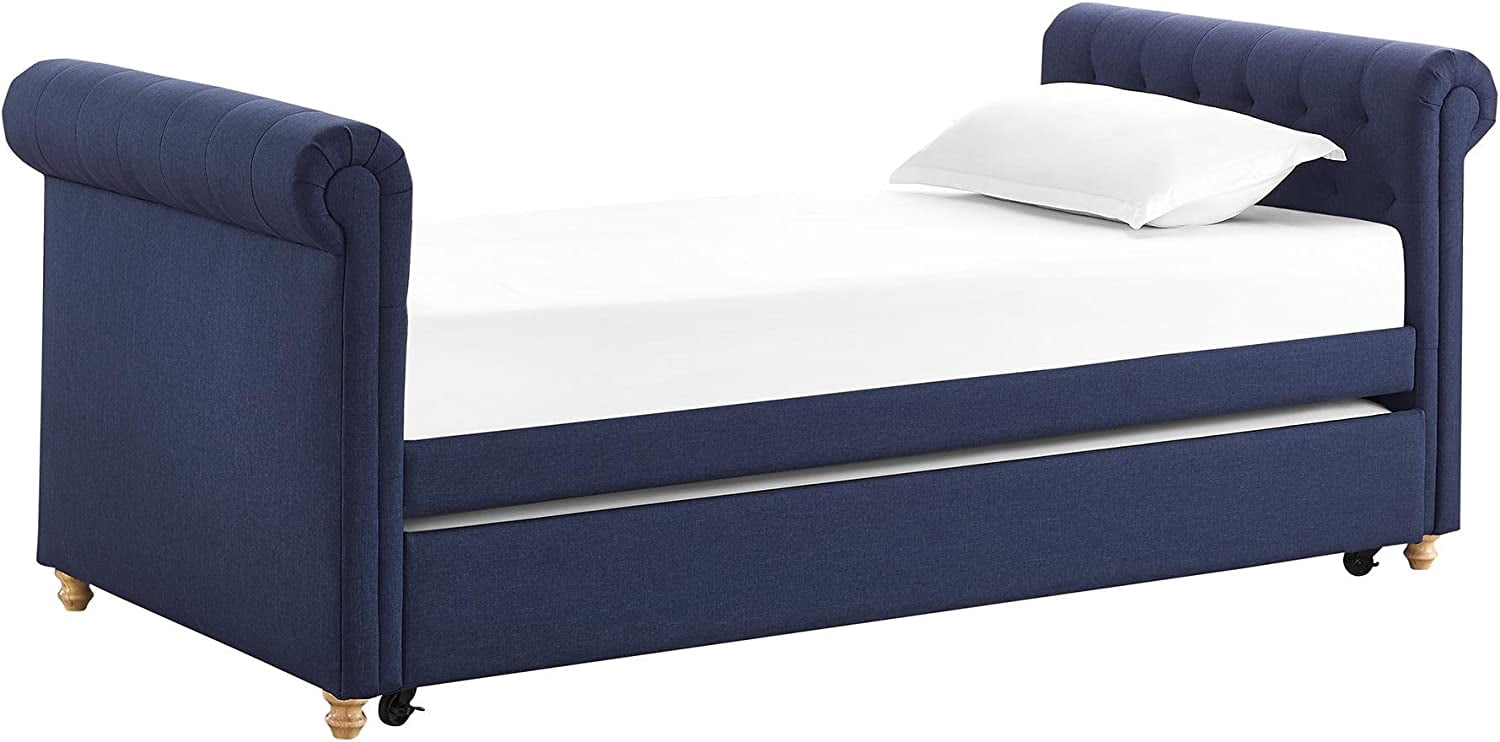 Sophia Upholstered Daybed Trundle, Twin, Navy