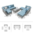 thumbnail image 4 of Corvus  10-piece Grey Sectional Conversation Sofa Set Grey - Blue, 4 of 5