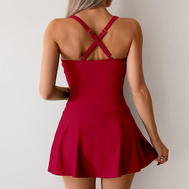 red swimsuit dress Red Swim Dress - 10