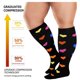 thumbnail image 2 of Janrevotw - 1 par de calcetines de compresión extragrandes de pantorrilla ancha (20-30 mmHg) para hombre y mujer, con soporte circulatorio y talla grande, 2 of 8