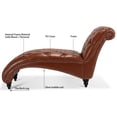 thumbnail image 5 of Cfowner Button-Tufted Chaise, Lounge Chair & Indoor Leisure Sofa Couch for Living Room, Brown, 5 of 7
