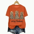 thumbnail image 4 of UngA Christmas Womens Shirts Funny Merry and Bright T-Shirts Christmas Tree Shirts Merry Christmas Graphic Tee Tops Christmas T Shirts for Women Orange,M, 4 of 6