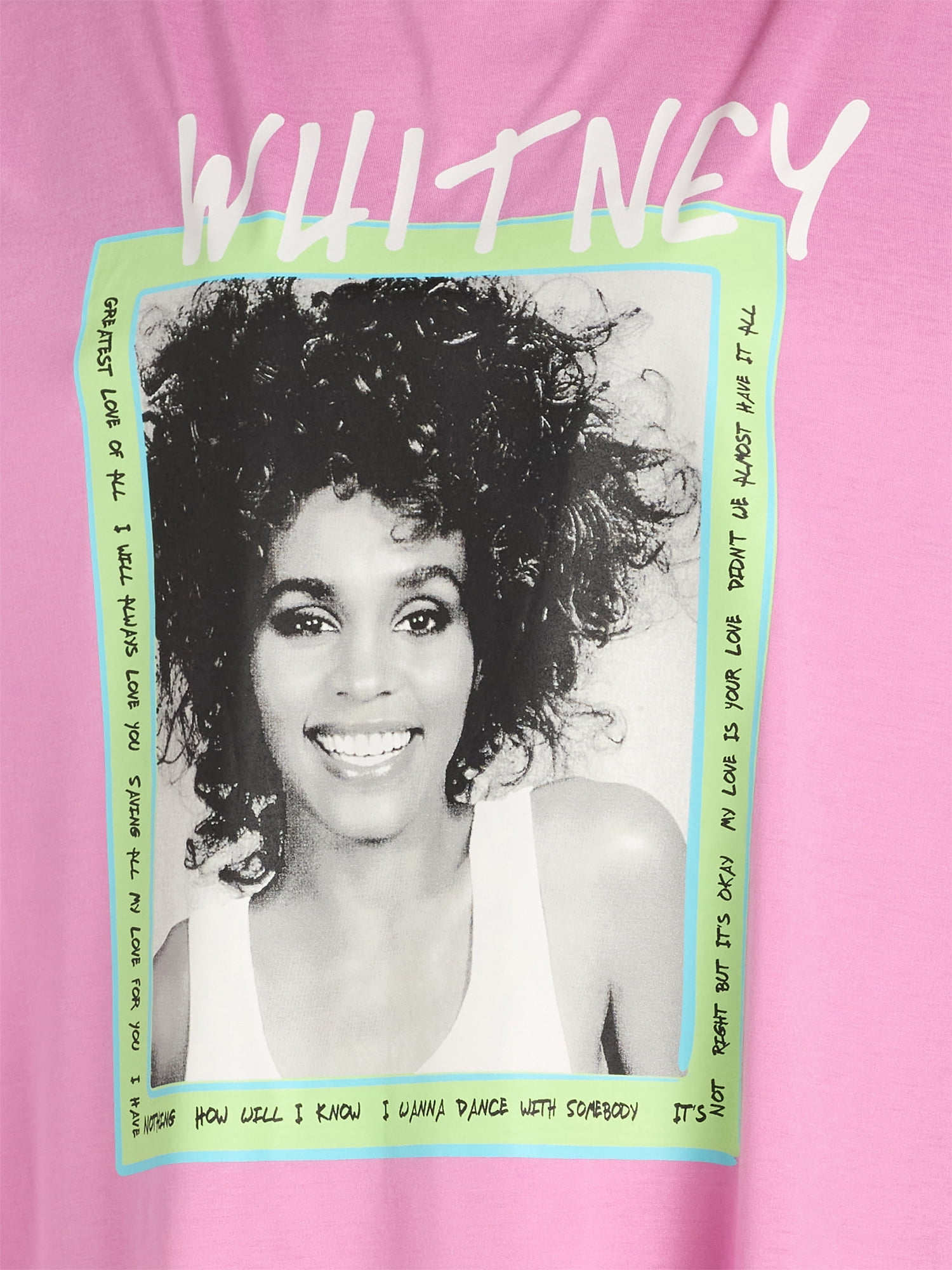 Whitney Houston Junior's Sleep Graphic Tee with Short Sleeves, Sizes S-3X