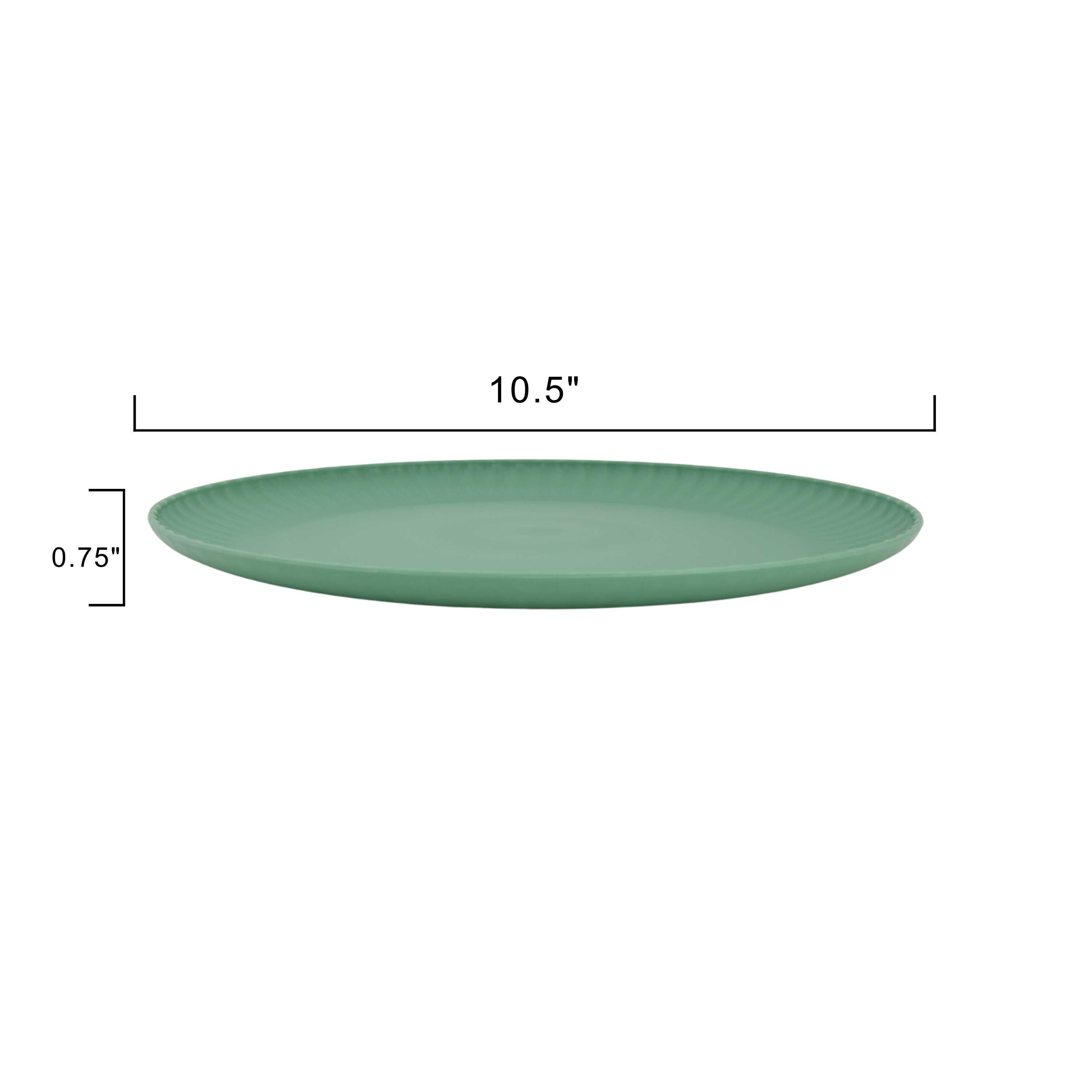 Mainstays Green 10.5" Ribbed Round Plastic Plate
