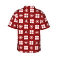 thumbnail image 3 of Christmas Gift Boxes And Snowflakes Hawaiian Shirts For Men, Summer Short-Sleeve Relaxed-Fit Button-Down Shirts 3x-Large, 3 of 9