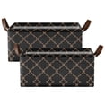 thumbnail image 2 of Collapsible Storage Bins Fabric Shelf Baskets with Handles Closet Organizer Elegant Grid Lines 16.9x11.4x7.7, 2 of 8
