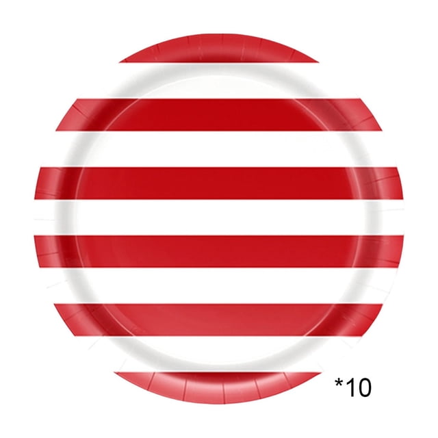 B 10 Piece American Flag Patriotic Paper Plates For Independence Day Party 9 Inch