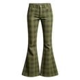 thumbnail image 6 of LRen Girls Uniform Pants Wide Leg Slim Fit Plaid Striped Casual Preppy Dress Button Pockets Casual Trousers Tween Denim Pants Age 5-6 Years, 6 of 6