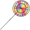 thumbnail image 4 of 1pc Colorful Rainbow Windmill Cloth Toy Large Three Layers Rotary for Garden Yard Decoration, 4 of 8