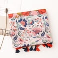 thumbnail image 6 of Yuanlong Womens Scarves Multi Color Floral Printed Linen Scarf With Tassels Shawls Wraps Bohemian Lightweight Neck Shawl, 6 of 8