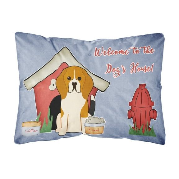 Dog House Collection Beagle Tricolor Canvas Fabric Decorative Pillow