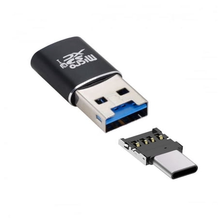Xiwai card USB 3.0 to Micro SD SDXC TF Card Reader with Micro Type-C USB-C OTG Adapter for Tablet / Phone