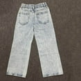 thumbnail image 5 of Girls Jeans Ripped High Waisted Wide Leg Baggy Denim Pants Clothes for Girls Size 6-13, 5 of 8