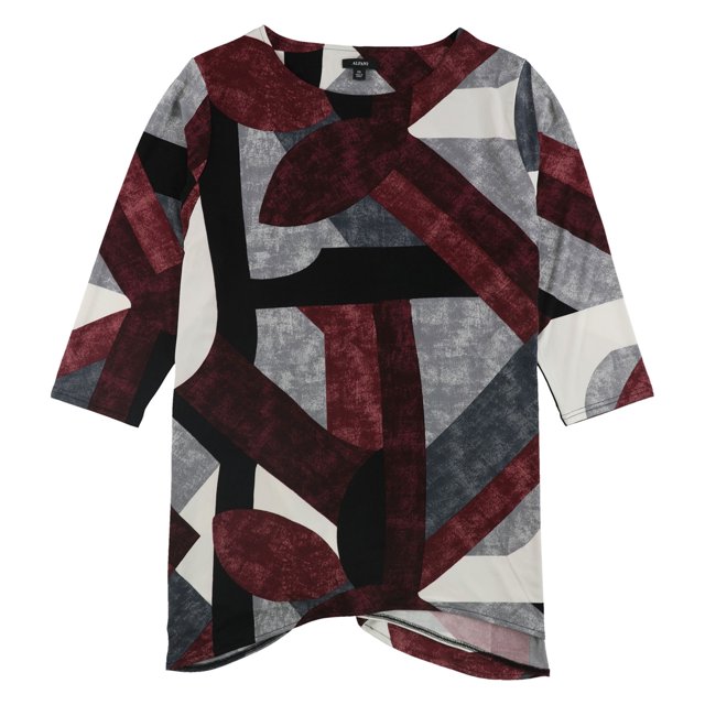 Alfani Blusa con estampado de columpio para mujer, rojo, XS
