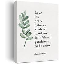 Christian Canvas Wall Art Galatians 5:22 Fruit of the Spirit Canvas Print Positive Scripture Canvas Painting Home Wall Decor Framed Gift 12x15 Inch