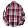 thumbnail image 5 of ZCFZJW Flannel Plaid Button Down Shirts for Men Lightweight Casual Fall Winter Long Sleeve Button Down Fleece Soft Cotton Jackets with Pockets Red XXXXL, 5 of 10