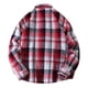 thumbnail image 4 of Blusa y camisa de manga larga con cuello vuelto para hombre, blusa informal a cuadros a la moda con botones y cuello vuelto, blusa de poliéster para hombre, 4 of 9