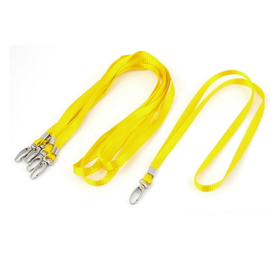 Unique Bargains 5 Pcs Neck Strap ID Card Badge Holder Lanyard Office Bank  Stationery Yellow