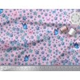 thumbnail image 2 of Soimoi Modal Satin Fabric Butterfly & Flower Printed Fabric 1 Yard 42 Inch Wide, 2 of 3