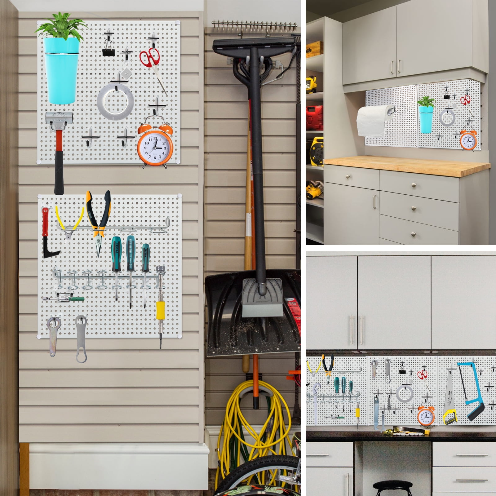 DAANXW 188-Piece 1/4" Steel Pegboard Hook Kit, Only Suitable for 1/4-in Pegboard Holes (Black)