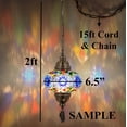 thumbnail image 3 of DEMMEX Plug-in Turkish Moroccan Mosaic Hanging Pendant Light Fixture, Tiffany-Style Ceiling Swag Lamp, Handcrafted Glass with 15 ft Cord & Chain, Multicolor, 3 of 5