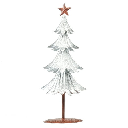 Holiday Time Silver Metal Tabletop Christmas Tree,