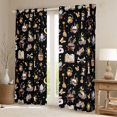 thumbnail image 2 of Homewish Halloween Witch Kitchen Curtains for Kids Girls, Magic Book Black Out Curtains Pack of 2 (42x63 Each), Black, 2 of 5