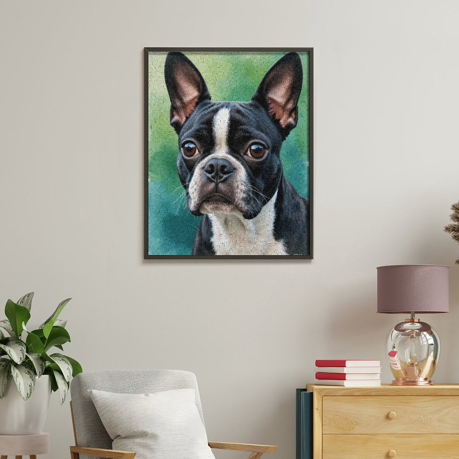Paint by Numbers Kit for Adults, Dog Portrait Artistic Background Paint by Numbers, Easy Paint by Numbers Kit for Adults Beginner, DIY Adult Paint by Number Kits on Canvas, Home Decor