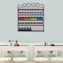 5 Tier Nail Polish Display Wall Rack Metal Organizer Fit Up To 100 Bottles Black